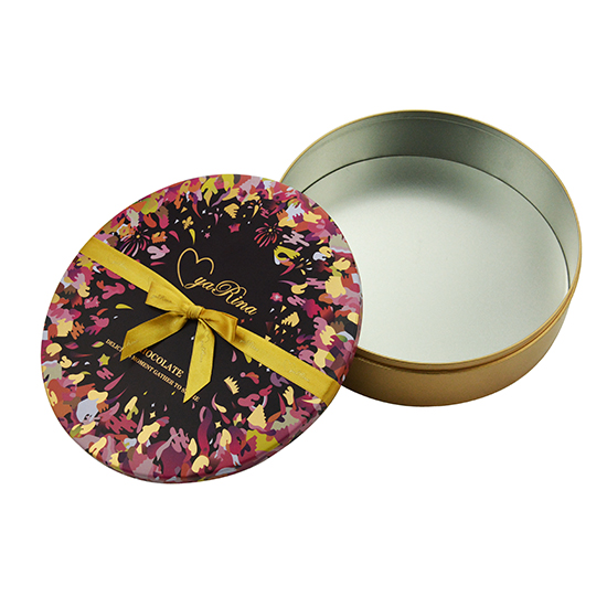 定制圓形蝴蝶結食品鐵盒