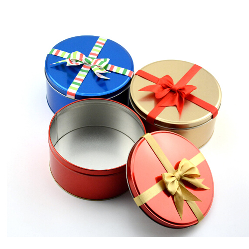 定制蝴蝶結圓形禮品鐵罐
