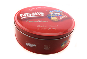 圓形雀巢糖果鐵盒 圓形雀巢糖果鐵盒